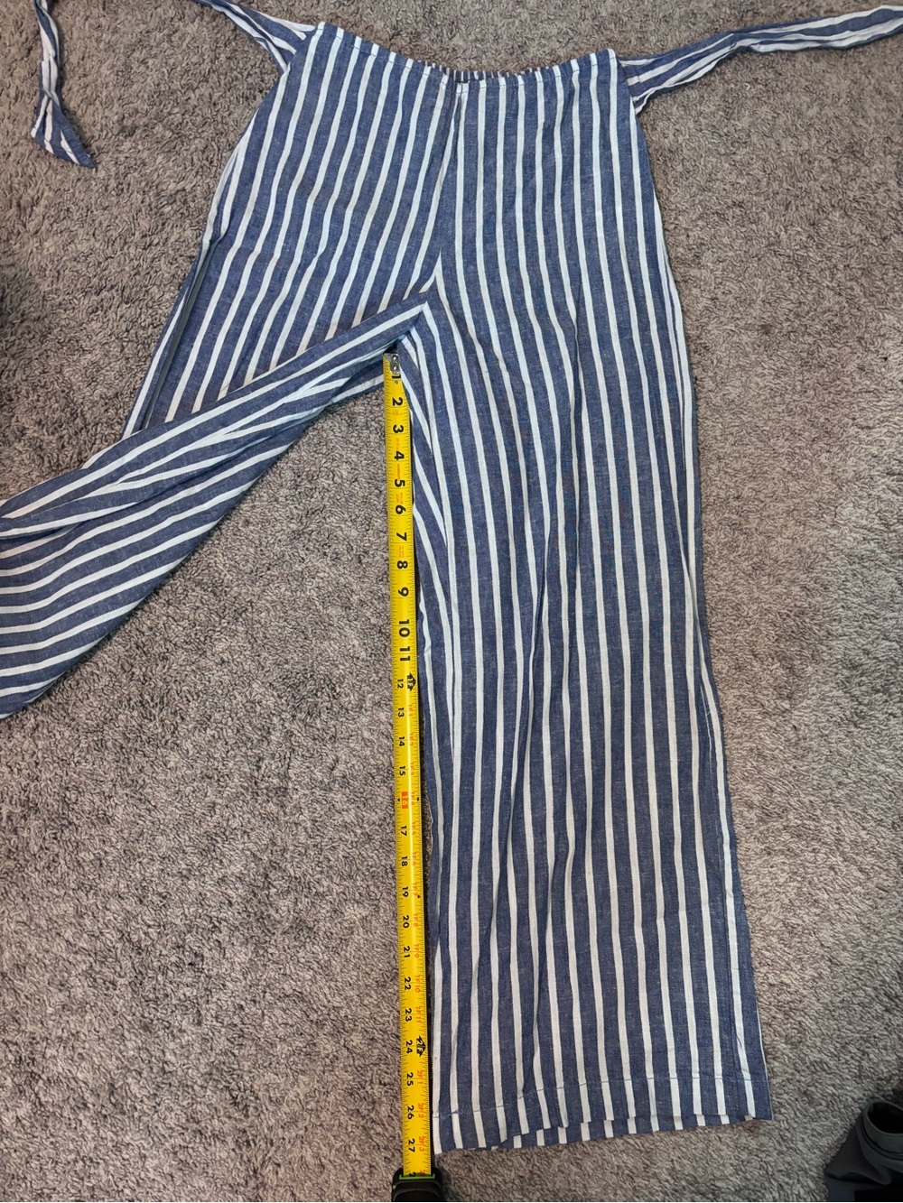 Beachlunchlounge Striped Linen Tie Waist Pants Coastal Chic Size XS